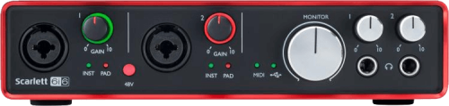 Face avant de linterface audio Focusrite 6i6