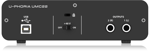 Face arrière du Behringer U-Phoria UMC22
